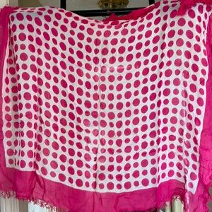 3’ x 3’ pink polka dot rayon scarf